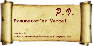 Praunstorfer Vencel névjegykártya